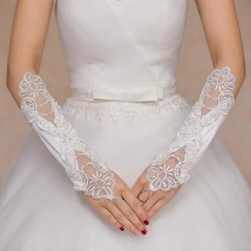Wedding bridal gloves white fingerless lace gloves bridesmaid gloves wedding accessories women dress accessories gloves