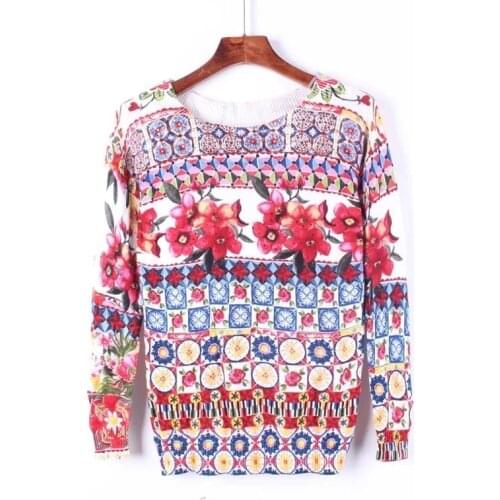 Spanish Print Crewneck Sweater