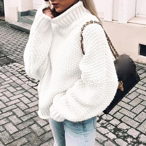 Autumn Winter Sweater Womens Fashion White Basic Female Pullover Batwing Sleeve Sweater Solid Casual Knitted Streetwear свитер