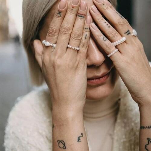 New Freshwater Pearl Rings for Women All Handmade Korean Fashion Jewelry Shell Charms Beaded Rings Gifts with Stainless Steel