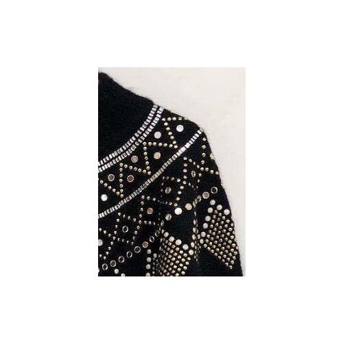 Women Sweater 2020 Autumn and Winter New Jacquard Beaded Wool Blend Pullover Simple and Versatile Sweater