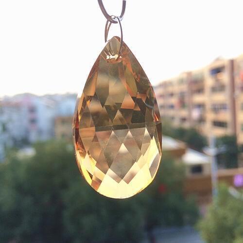 1pcs 50mm Champange crystal glass faceted Chandelier Parts,Window Suncatcher Christmas Tree Drops Home Decoration