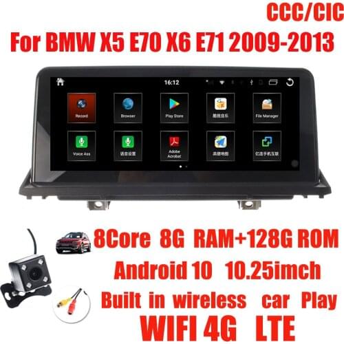 10.25'' Android10.0 For BMW X5 E70 X6 E71 2009-2013 Car GPS Navigation Auto Radio Stereo Video Multimedia Player 4G LTE Carplay