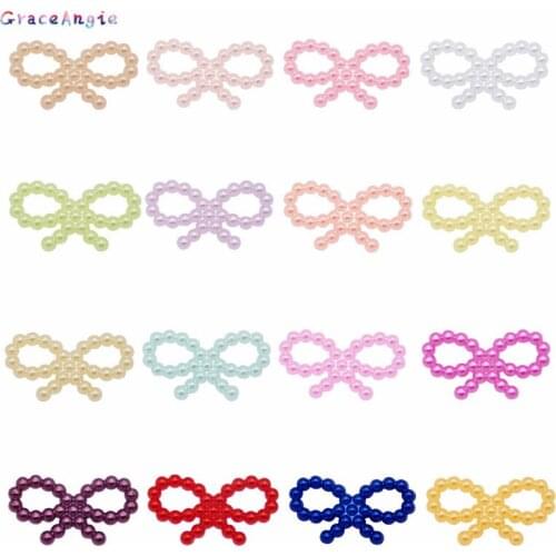 10Pcs Bow Flatback 18*10mm Imitation Pearls Embellishments Slime Cabochon Slime Scrapbooking DIY Child Hair Jewelry Accessries