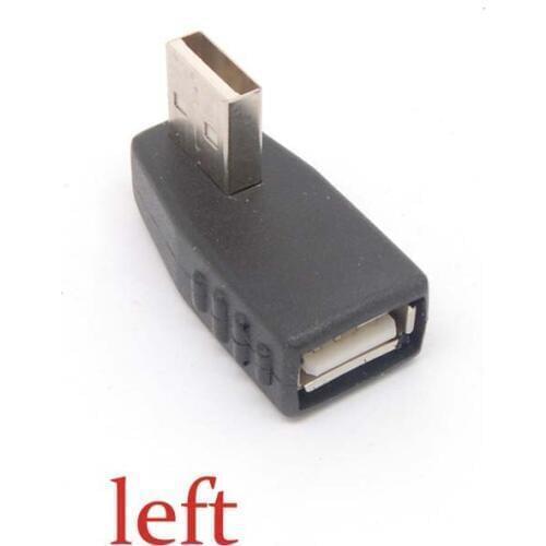 10pcs USB 2.0 A Male to Female Extension Cable 90 left Angle Adapter Plug ygmb