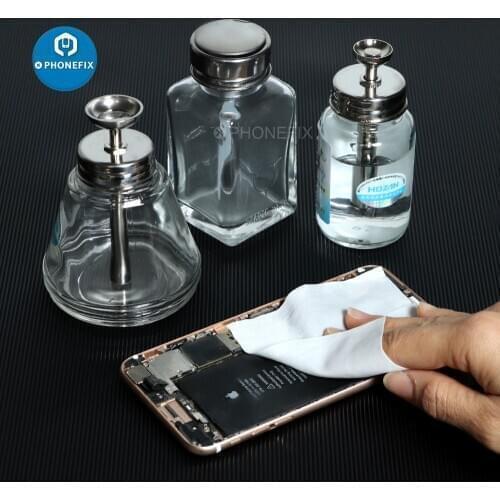 100/150ml Glass Liquid Alcohol Bottle Cleaner Pump Dispenser PCB Motherboard Cleaning Phone Repair Remover Cleaner Bottle