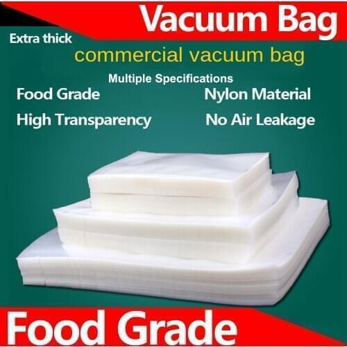 Vacuum Bag PE Vacuum Seal Bags Commercial Vacuum Bag Plastic Packaging Bag Smooth Surface Plastic Food Vacuum Sealer Bags 100pcs