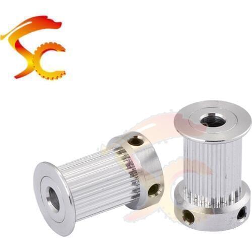 2PCS/Lot GT2 timing pulley GT2 20 teeth bore 5mm for belt width 15mm 2GT 20teeth Aluminum pulley