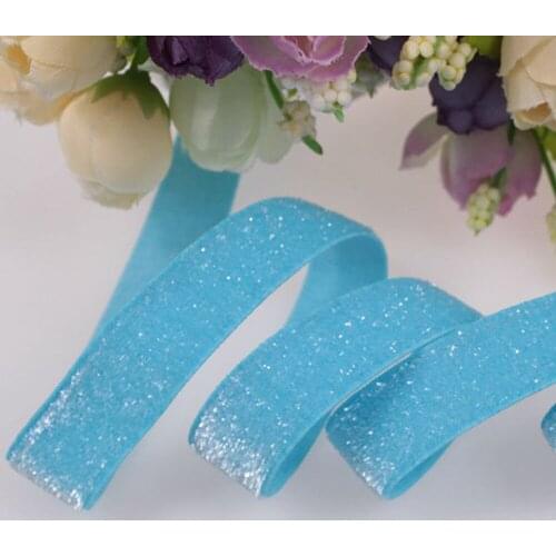 5/8 glitter elastic, 50yards frosted glitter elastic, 16mm metallic velvet webbing headband hairbows