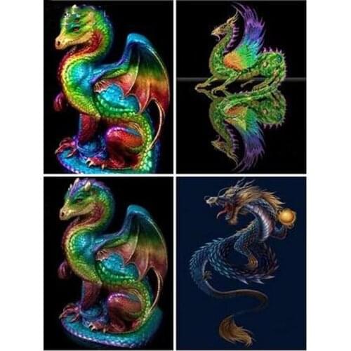 5D Diy Diamond Embroidery Mosaic Dragon Full Square Diamond Painting Animal Picture Of Rhinestone Home Decoration Gift C379