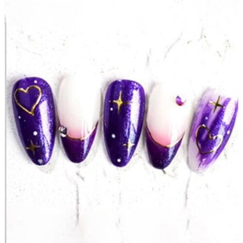 7Pcs/Set Nail Meteor Decals Back Glue Easy to Stick Glitter Starlight Meteor 3D Manicure Stickers for Female