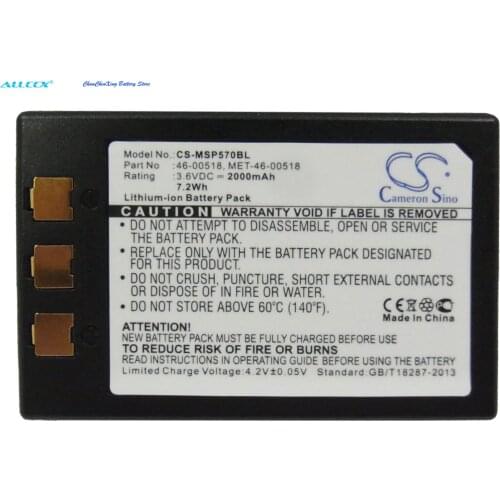 Cameron Sino 2000mAh Battery 46-00518, MET-46-00518 for Metrologic MK5710, SP5700 Optimus PDA