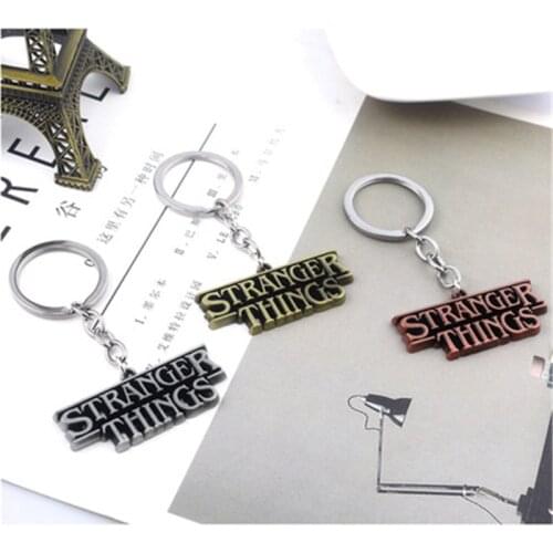 Anime Stranger Things Letters Keychain Bag Keyring Pendant Llaveros Charms Fashion Car Accesorios for Gifts Jewelry