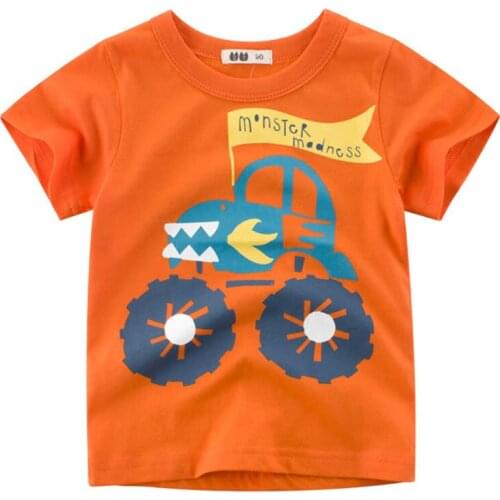 T-Shirt Baby Boys Girls Summer Cartoon Printed Short Sleeves Toddler Cotton Sweatshirt Children Fashion Tee Tops Clothing