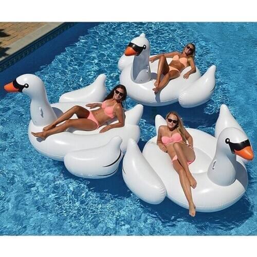 60 Inches Giant Inflatable Rose Gold Flamingo Swan Ride-on Summer Toys Swimming Pool Games Water Mattress Floats For Adult Pool