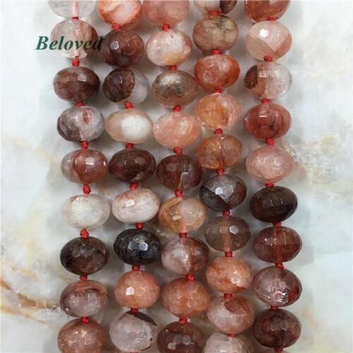 High Quality Faceted Drum Blood Crystal Quartz Loose Beads, Rondelle Red Quartz Gems Necklace Making Spacer Beads, BG18046