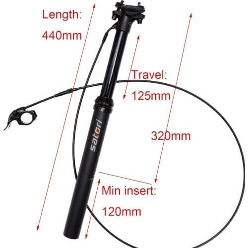 Satori Height Adjustable Seatpost Dropper 150mm Travel 30.9/31.6mm*460mm Internal Cable Wire Remote Control Bicycle Air Seat