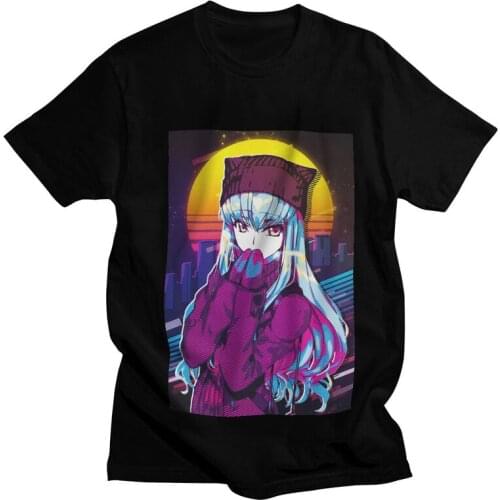 Classic Anime Serial Experiments Lain T-Shirts Men Novelty T Shirt Short Sleeve Animation Iwakura Tshirts Cotton Tee Top Clothes