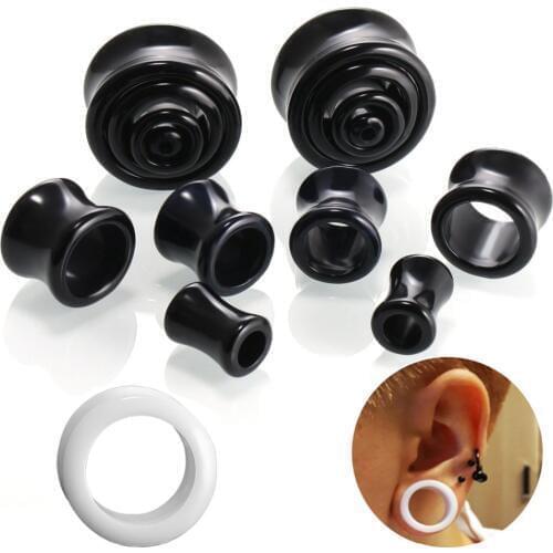 2 pcs Fashion Acrylic Ear Plugs Tunnels Hollow Earlets Earrings Ear Gauges Piercings Body Jewelry Ear Stretchers Unisex Ornament