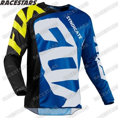 FOX SYNDICATE Enduro MTB Jersey Long Sleeve Mens Motocross Gear Downhill Cycling Wear Mountain Bike Clothing Maillot Ciclismo