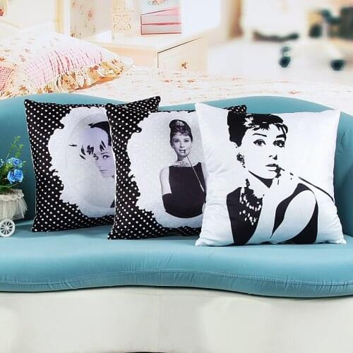 Audrey Hepburn Home Decor Cushion Linen Free Shipping Throw Decorative Cushions Sofa Cotton Pillow Pillow