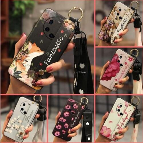 Fashion Design Kickstand Phone Case For Huawei Mate40 Pro Plus/40Pro+ Flower Soft Wristband