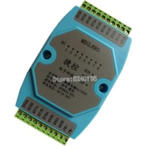 8RO 8 way relay output module isolated RS485 data acquisition module Modbus RTU communication for Signal acquisition control