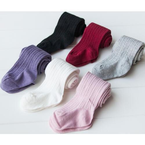 One Piece Retail 2017 Autumn Winter Sweet Baby Girl Kids Knit Cotton Stockings elastic Tights Pantyhose 70-80-90-100-110-120 cm