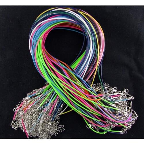 Wholesale 40pcs/lot Black Leather Color Cord Wax Rope Chain Necklace 45 Cm Lobster Clasp DIY Jewelry Rope Jewelry Necklace Rope
