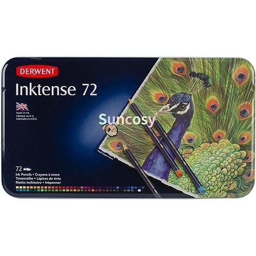 Original Derwent Inktense Pencils, 72pk,water-soluble pencil,permanent and great for using on fabric such as silk and cotton