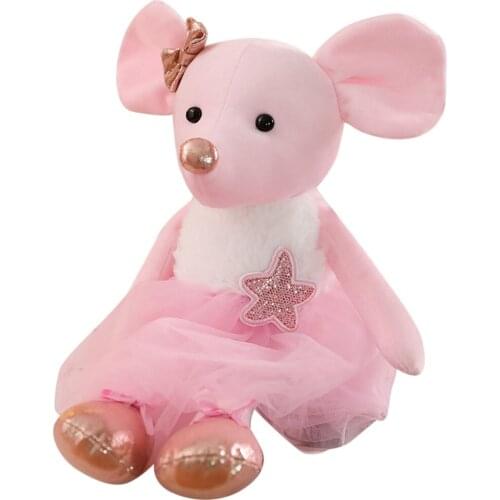 45cm Lovely Ballet Mouse Plush Toys Soft Stuffed Cute Dressing Animals Dolls Baby Finger Pillow For Kids Girls Birthday Gifts