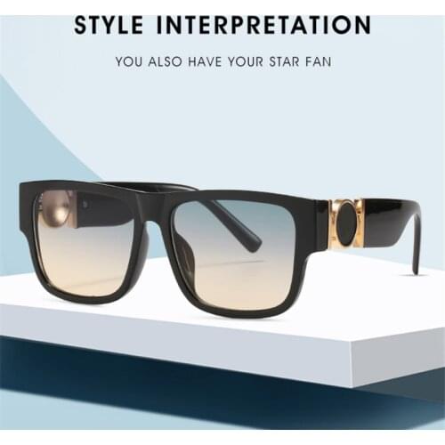 New Luxury Square Rectangle For Women Men Sunglasses Brand Designer Personality Frame Fashion Retro Black Pink Glas