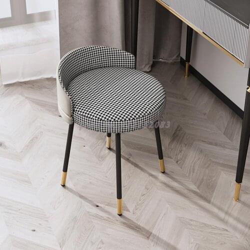 Light luxury makeup stool bedroom simple modern makeup chair net red ins soft seat back small Nordic dressing table stool