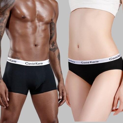 Cavid Karrie Couple Underwear Cotton Mid Waist Breathable Mens Boxers Low Waist Girl Underpants Gift Box