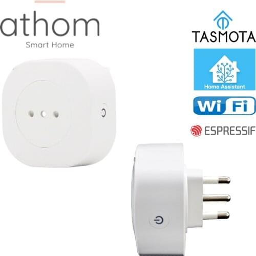 ATHOM preflashed TASMOTA Italy Chile Smart Plug Works With Home Assitant Electric Consumption Monitoring 16A