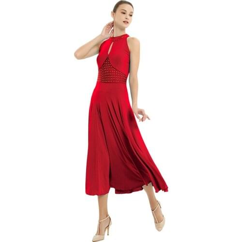 Ballroom Dance Dresses Summer New Sleeveless Dancing Costume Women Waltz Ballroom Competition Dance Dress Waltz Tango Costume
