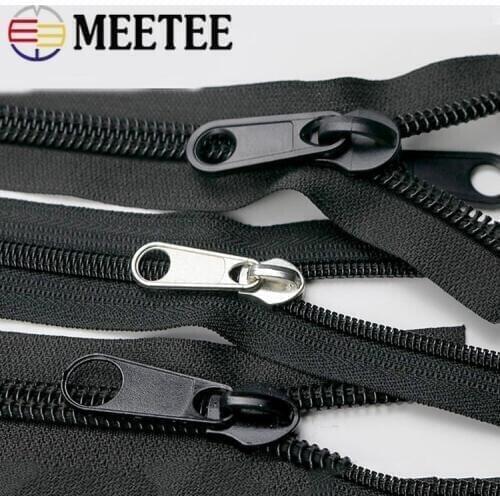 1M 8#10# Plastic Nylon Zippers Black Open End Long Zip for Outdoor Tent Zipper DIY Tailor Sewing Craft Bag Clothes Accessories