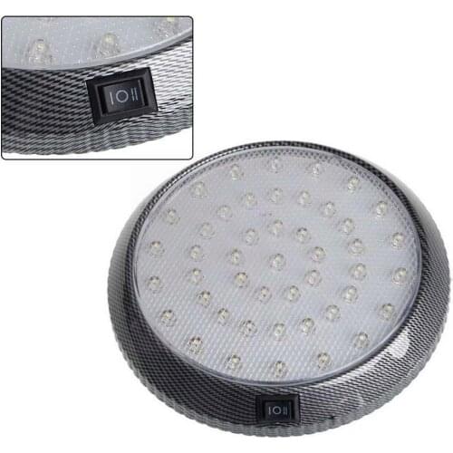 1PCS car round roof light, RV, camper car, normal type carbon indoor pattern light led car LED A0Y7
