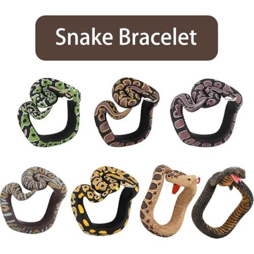1pc Snake Python Bracelet Simulation Animal Model Figure Plastic Fun Prank Gift For Kids Educational Childrens Hot Toys