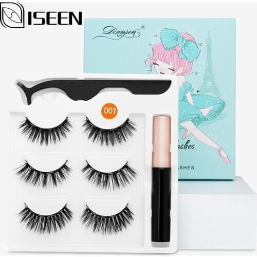 2/3 pairs Magnetic Eyelashes Natural 3D Mink False Eyelashes Magnet Eyeliner Long Lasting Handmade Makeup Eyelash Extension