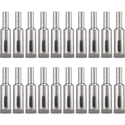 20 Pcs 1/2 Inch Diamond Drill Bits Diamond Hole Saws Hollow Core Diamond Coated Drill Bits Set Extractor Remover Tools