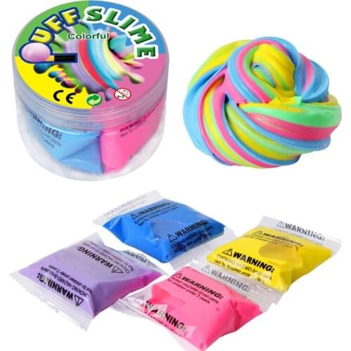 4 Mix Colors Kids DIY Fluffy Slime Toys Hand Gum Set Putty Soft Clay Light Polymer Clay Plasticin Anti stress Gift for Adults