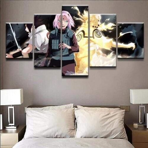 5 Piece Wall Art Canvas Anime Manga Prints Figure Ninja Pictures And Posters Modern Living Room & Bedroom Decoration Paintings