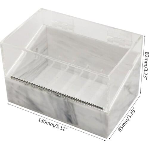 6 Rolls Dustproof Eyelash Tape Cutter Acrylic Multi-Grids Tapes Storage Box False Eyelash Tape Dispenser