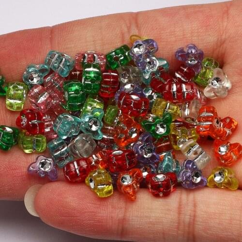 6x8mm Colorful Mixed Butterfly Spacer Beads 100pcs/lot Loose Acrylic Beads For Jewelry Making DIY Necklace Bracelet Accessories