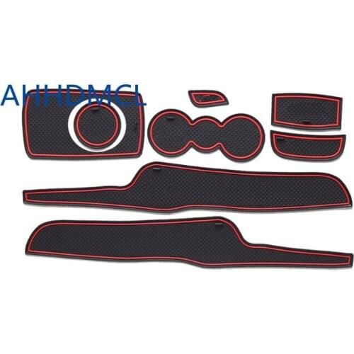 Car Anti-Dirty Pad Door Groove Gate Slot Cup Armrest Storage Pad Anti-Slip Mat For Ford Fiesta 2009 2010 2011 2012 2013 2014