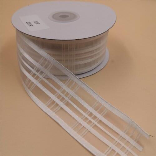 38MM Wire-Edge Ribbon White Organza for Birthday Decoration Chirstmas Gift DIY Wrapping 25Yards N1018