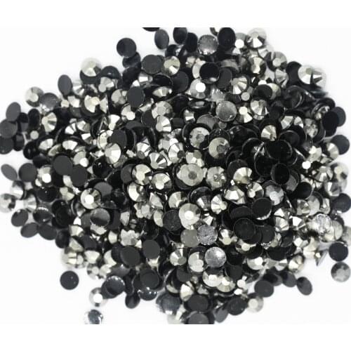 Black Hematite Color 2~6mm Flatback стразы Resin Non hotfix Rhinestones in Bulk Package Plastic Nail Art Decoration for Garment