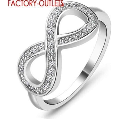 Real 925 Sterling Silver Simple Style Figure 8 Shape Open Ring For Fashion Women Cute Fine Jewelry Wedding Accessories Gift
