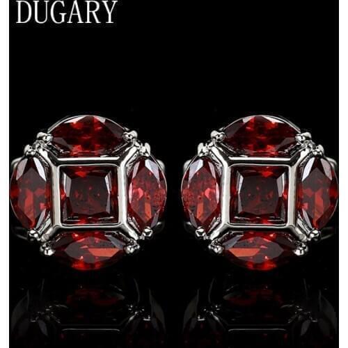 DUGARY Luxury shirt cufflinks for mens Brand cuff buttons cuff links gemelos High Quality crystal wedding abotoaduras Jewelry